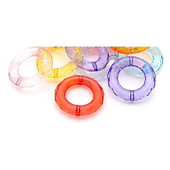 (52) Непрозрачная лаванда Прозрачный акрил кольцо из бисера кадров, граненые, разноцветные, 30x6 мм, отверстие : 2 мм, Около 424 шт / 1000 г