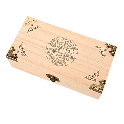 Звезда Прямоугольные деревянные ящики для хранения, для хранения колдовских предметов, деревесиные, звезда, 20x10x6 см