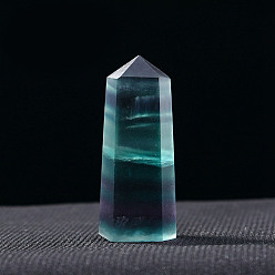Флюорит Украшение башни из натурального флюорита, исцеляющие каменные палочки, для декора для балансировки энергии, медитации, терапии, шестиугольная призма, 40~50 мм