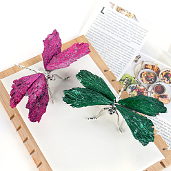 Темно-Розовый Гальванические статуи стрекоз из натурального черного турмалина для украшения рабочего стола для домашнего офиса, темно-розовыми, 95 мм