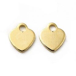 Real 24K Gold Plated Brass Pendants, Long-Lasting Plated, Cadmium Free & Lead Free, Heart, Real 24K Gold Plated, 5x4.5x0.5mm, Hole: 1mm