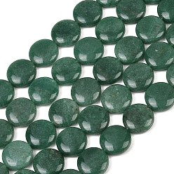 Зеленый Авантюрин Естественный зеленый авантюрин бисер нитей, плоско-круглые, 19.5~20.5x7~8 мм, отверстие : 1 мм, около 20 шт / нитка, 15.55''~15.98'' (39.5~40.6 см)