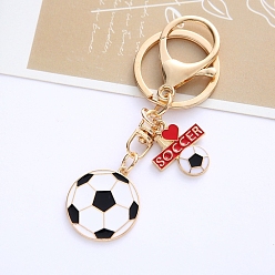 Football Football Theme Alloy Enamel Keychain, for Car Key Backpack Pendant Accessories, Football, Pendant: 2.5cm