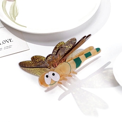 Античный Белый Заколки-коготки из ацетата целлюлозы стрекозы, аксессуары для волос для женщин и девочек, старинный белый, 110x88x65 мм