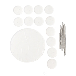 White 3-Layer Rotating Acrylic Ring Display Stands, Flat Round, White, 15x15x15cm