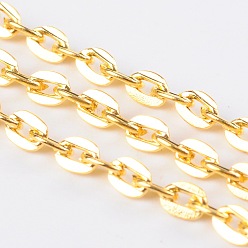 Золотой Железо кабельные сети, несварные, с катушкой, Плоско-овальные, без кадмия и без свинца, золото, 4x2.7x0.7 мм, около 32.8 футов (10 м) / рулон