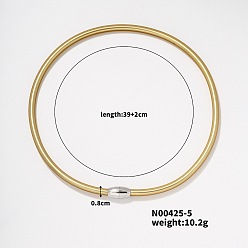 Золотистый Простые силиконовые колье-чокеры в стиле хип-хоп-рок с магнитной застежкой, золотые, 15.35 дюйм (39 см)