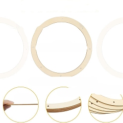 Бежевый Рамки для венков для поделок, деревянные кольца для цветочных композиций, бежевые, 300x2.5 мм, внутренний диаметр: 250 мм