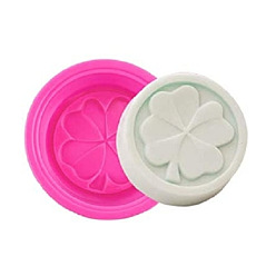 Ярко-Розовый Плоские круглые силиконовые формы для мыла, изготовление мыла, лист, ярко-розовый, 70 мм