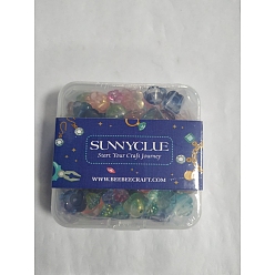 Mixed Color 180 Pcs 9 Styles Transparent Spray Painted Glass Bead Caps, Mixed Color, 20pcs/style