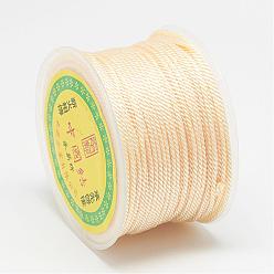 Navajo White Nylon Threads, Milan Cords/Twisted Cords, Navajo White, 1.5~2mm, about 54.68 yards(50m)/roll