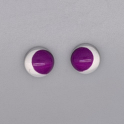 Purple Glass Doll Crafts Eyes Cabochons, For DIY Doll Toys Making, Half Round, Purple, 5mm
