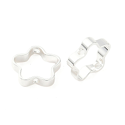 Серебро Латунные рамы, долговечный, звезда, серебряные, 9.5x2.5 мм, отверстие : 1 мм