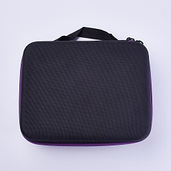 Black Nylon Portable Essential Oil Storage Bag, 30 Compartments, Rectangle, Black, 21.6x17x7.9cm