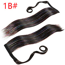 18# Magic Tape Wrapped Golden Straight Hair Ponytail Extension with Volume and Natural Look for Women