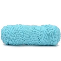 Pale Turquoise 100g 8-Ply Acrylic Fiber Yarn, Milk Cotton Yarn for Tufting Gun Rugs, Amigurumi Yarn, Crochet Yarn, for Sweater Hat Socks Baby Blankets, Pale Turquoise, 3mm