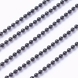 Gunmetal 304 Stainless Steel Ball Chains, with Spool, Gunmetal, 1.5mm, about 82.02 Feet(25m)/roll