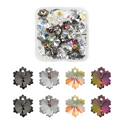 Mixed Color 60Pcs 4 Style Snowflake Electroplated Glass Pendants, Faceted, Mixed Color, 15pcs/style