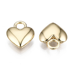 Light Gold Rack Plating Alloy Charms, Cadmium Free & Lead Free, Heart, Light Gold, 14.5x11x3.5mm, Hole: 3mm