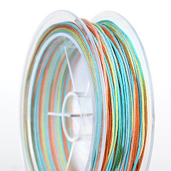 Cyan Gradient Color Nylon Thread, Chinese Knotting Cord, Segment Dyed, for Bracelet Necklace Making, Cyan, 0.8mm, about 27.34 Yards(25m)/Roll