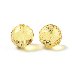Шампанско-Желтый Стекло k9 стекло, имитация Австрийские кристаллические шарики, граненый (128 граней), круглые, шампанское желтый, 12 мм, отверстие : 1.4~2 мм