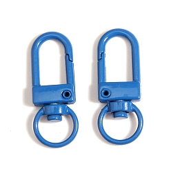 Royal Blue Spray Painted Alloy Swivel Clasps, Swivel Snap Hook Clasps, Royal Blue, 31.5x12.5mm