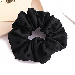 Черный Ткань ленты для волос, резинки для волос для женщин девочек, полька точка рисунок, чёрные, 120 мм