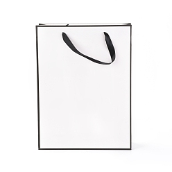 White Rectangle Paper Bags, with Handles, for Gift Bags and Shopping Bags, White, 40x30x0.6cm