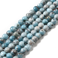 Natural Gemstone Natural Gemstone Beads Strands, Imitation Larimar, Dyed, Round, Sky Blue, 4~4.5mm, Hole: 0.8mm, about 87pcs/strand, 15.04 inch(38.2cm)