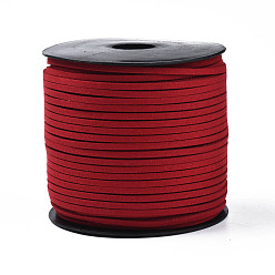 FireBrick Eco-Friendly Faux Suede Cord, Faux Suede Lace, FireBrick, 3.0x1.4mm, about 98.42 yards(90m)/roll