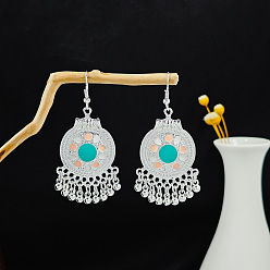 Платина Серьги-люстры из сплава в богемном стиле с плетеными перьями, украшения для женщин, платина, 75x18 мм