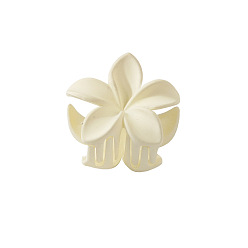 white-4CM Candy-colored plastic flower hairpin with hollow-out design - simple and elegant.