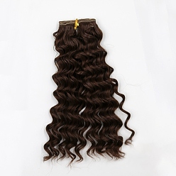 Coconut Brown High Temperature Fiber Long Instant Noodle Curly Hairstyle Doll Wig Hair, for DIY Girl BJD Makings Accessories, Coconut Brown, 7.87~9.84 inch(20~25cm)