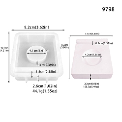 Square DIY Food Grade Silicone Display Molds, Resin Casting Molds, Clay Craft Mold Tools, Square, 107x92x26mm
