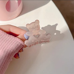 Transparent Bear - Light Coffee Pince à cheveux douce et mignonne pour les filles, couvre-chef en épingle à cheveux griffe d'ours en gelée