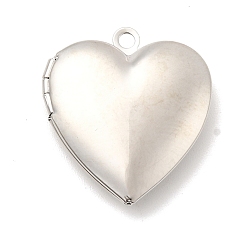 Платина Стойки обшивки латунь медальона подвески, долговечный, без свинца и без кадмия, сердце, платина, 25x23x6 мм, отверстие : 2 мм, внутренний диаметр: 12.5x16 мм