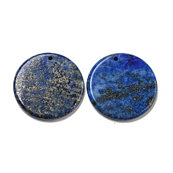 Lapis Lazuli Natural Lapis Lazuli Pendants, Flat Round Charms, 29.5~30x3mm, Hole: 1.6mm