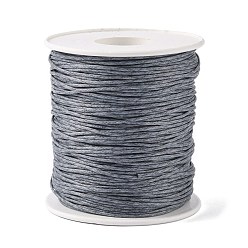 Gray Eco-Friendly Waxed Cotton Thread Cords, Macrame Beading Cords, for Bracelet Necklace Jewelry Making, Gray, 1mm, about 100yards/roll