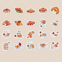 Food 40Pcs 20 Styles Paper Self Adhesive Cartoon Stickers, for Kid's Art Craft, Food, 125x85mm, 2pcs/style