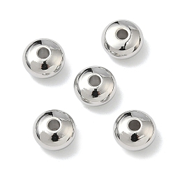 Платина Латунные бусины, рондель, стойки покрытие, без кадмия и без свинца, платина, 7x4 мм, отверстие : 1.6 мм