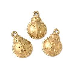 Золотой 304 прелести нержавеющей стали, коровка, ионное покрытие (ip), золотые, 12.5x9x2.5 мм, отверстие : 1.2 мм