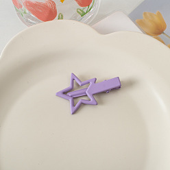 4# Purple Красочная металлическая матовая заколка для волос со звездой, милая девушка, челка в форме сердца, заколка сбоку, аксессуары для волос.