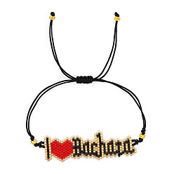 MI-B220451A Handmade Punk Style Beaded Bracelet with Heart Charm for Fall/Winter Fashion