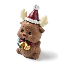 Deer Christmas Animals Resin Sculpture Ornament, for Home Desktop Decorations, Deer, 37x31x55mm