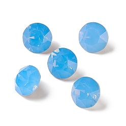 Air Blue Opal Opal Style K9 Glass Rhinestone Cabochons, Pointed Back & Back Plated, Diamond, Air Blue Opal, 8x5.5mm