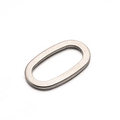 Stainless Steel Color Oval 304 Stainless Steel Linking Rings, Stainless Steel Color, 20x11x1.2mm