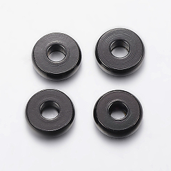 Electrophoresis Black 304 Stainless Steel Spacer Beads, Donut, Electrophoresis Black, 8x2.5mm, Hole: 3mm