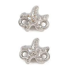 Stainless Steel Color 304 Stainless Steel Connector Charms, Starfish Links, Stainless Steel Color, 7.5x6x3.5mm, Hole: 1mm