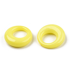 Yellow Opaque Acrylic Pendants, Ring, Yellow, 25x7.5mm, Hole: 12.5mm, about 260pcs/500g