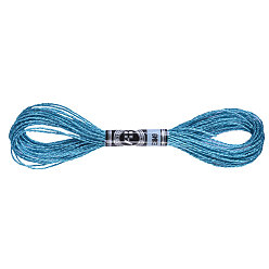 Deep Sky Blue 12-Ply Metallic Polyester Embroidery Floss, Glitter Cross Stitch Threads for Craft Needlework Hand Embroidery, Friendship Bracelets Braided String, Steel Blue, 0.8mm, about 8m/skein